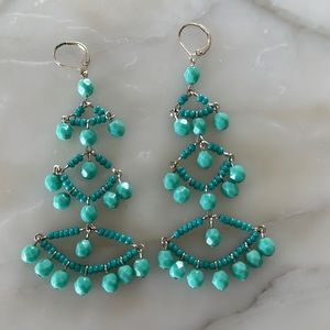 Barney’s of New York turquoise and sterling silver earrings.